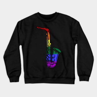 LGBT Saxophonist Proud Saxist Sax Rainbow Saxophone LGBTQ Crewneck Sweatshirt